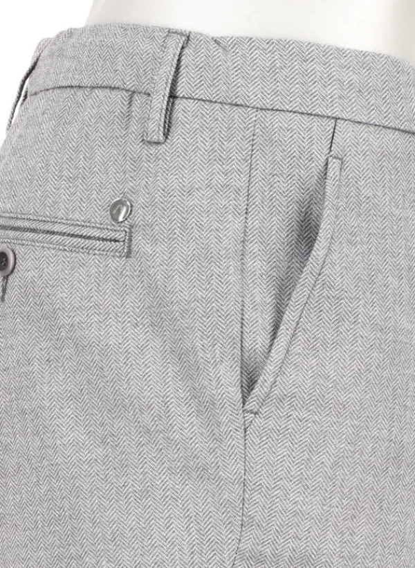 ALBERTO Flanell Herringbone, Jump, Slim Fit, Mikrofaser-Stretch, grau^ Hosen