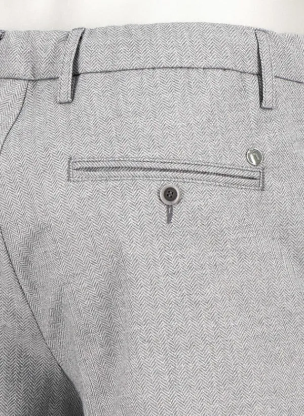 ALBERTO Flanell Herringbone, Jump, Slim Fit, Mikrofaser-Stretch, grau^ Hosen