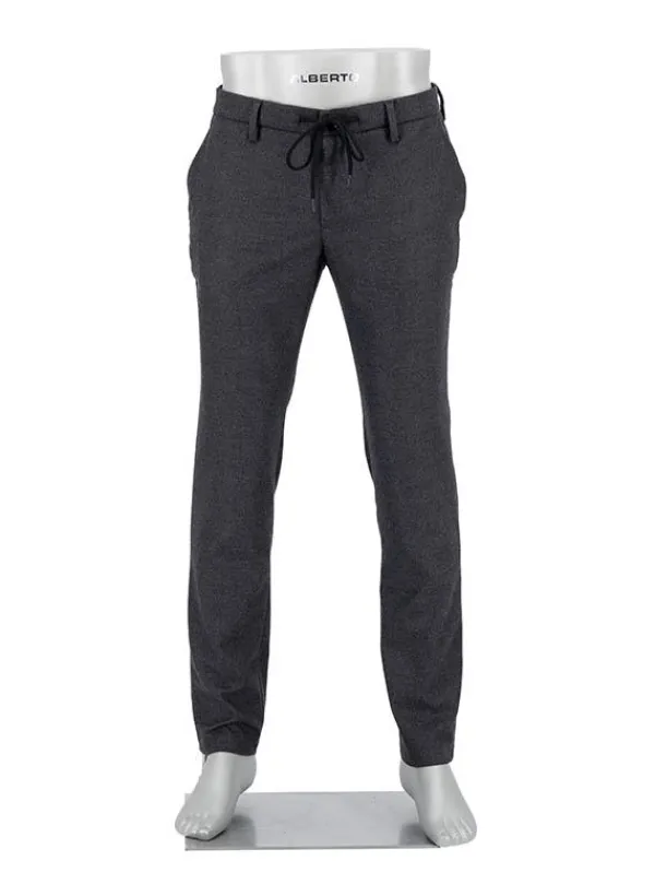ALBERTO Flanell Look, Jump, Slim Fit, Mikrofaser, anthrazit meliert^ Hosen