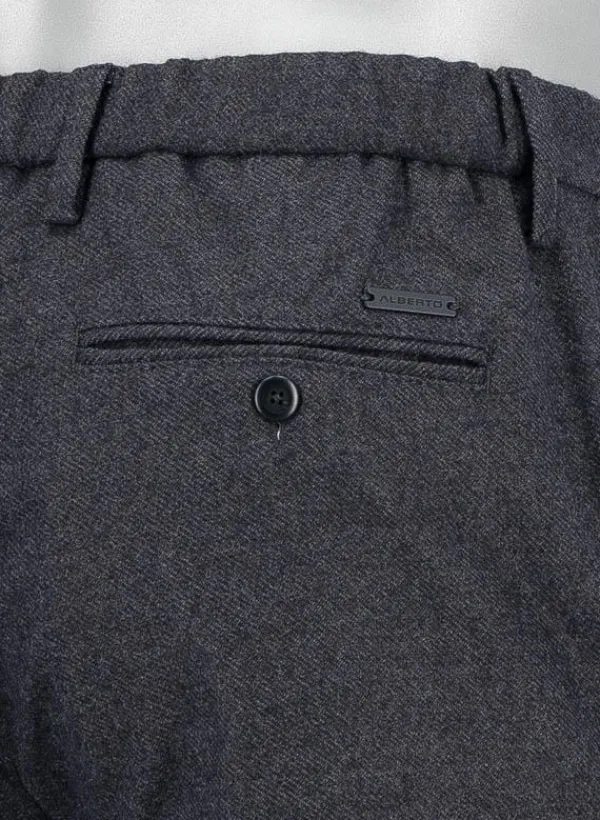 ALBERTO Flanell Look, Jump, Slim Fit, Mikrofaser, anthrazit meliert^ Hosen