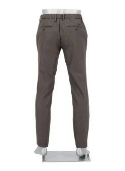 ALBERTO Flanell Look, Jump, Slim Fit, Mikrofaser, dunkelbraun meliert^ Hosen
