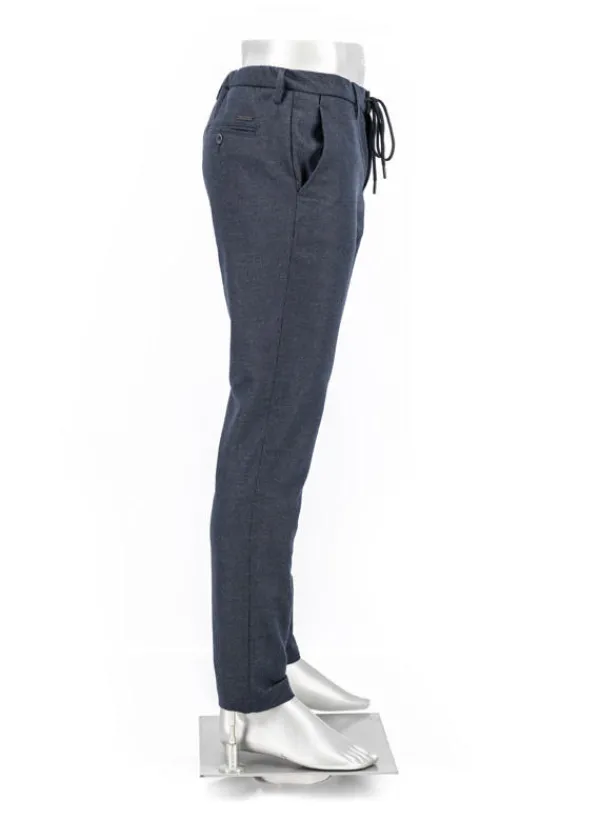 ALBERTO Flanell Look, Jump, Slim Fit, Mikrofaser, dunkelblau meliert^ Hosen