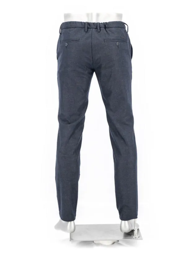 ALBERTO Flanell Look, Jump, Slim Fit, Mikrofaser, dunkelblau meliert^ Hosen