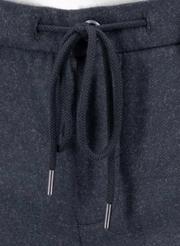 ALBERTO Flanell Look, Jump, Slim Fit, Mikrofaser, dunkelblau meliert^ Hosen