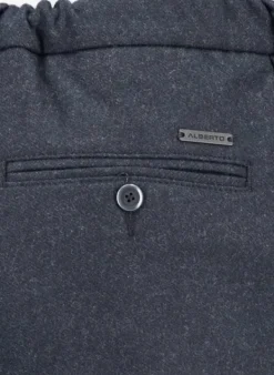 ALBERTO Flanell Look, Jump, Slim Fit, Mikrofaser, dunkelblau meliert^ Hosen