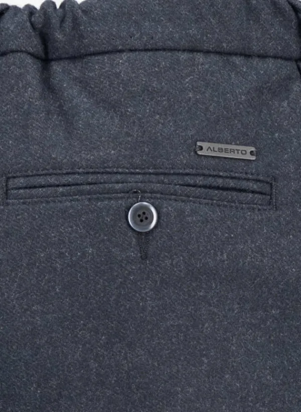 ALBERTO Flanell Look, Jump, Slim Fit, Mikrofaser, dunkelblau meliert^ Hosen