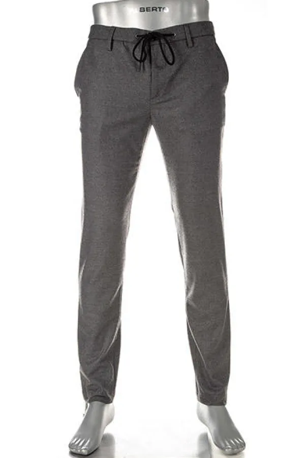 ALBERTO Flanell Look, Jump, Slim Fit, Mikrofaser, grau meliert^ Cosy|Dressy
