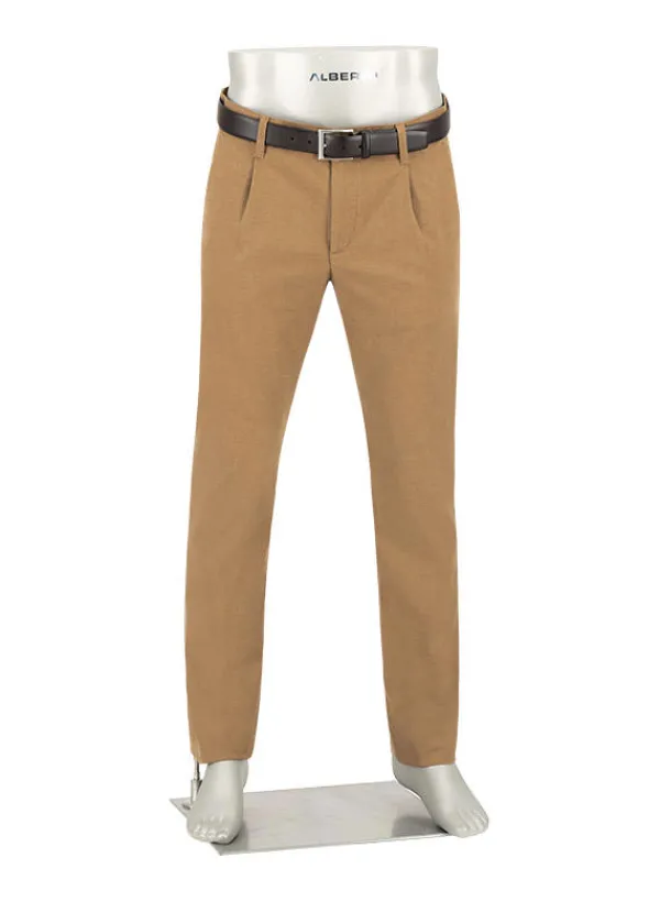 ALBERTO Flanell, Lou J-PL, Regular Fit, Baumwolle, dunkelbeige^ Hosen