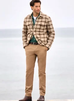 ALBERTO Flanell, Lou J-PL, Regular Fit, Baumwolle, dunkelbeige^ Hosen