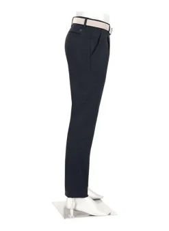ALBERTO Flanell, Lou J-PL, Regular Fit, Baumwolle, navy meliert^ Hosen