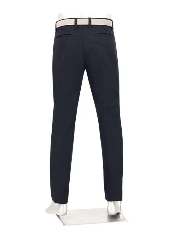 ALBERTO Flanell, Lou J-PL, Regular Fit, Baumwolle, navy meliert^ Hosen