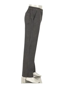 ALBERTO Flanell Stipe, Luis-GU-GT, Wide Fit, Mikofaser-Stretch, dunkelgrau gestreift^ Hosen|Cosy