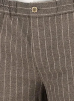 ALBERTO Flanell Stipe, Luis-GU-GT, Wide Fit, Mikofaser-Stretch, braun gestreift^ Hosen|Cosy