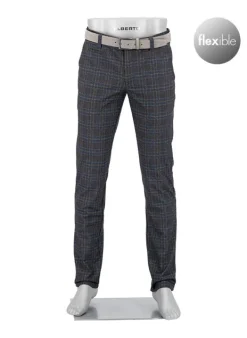 ALBERTO Golfhose Rookie, Regular Fit, Jersey, graublau-braun kariert^ Hosen|Hosen