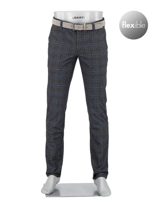 ALBERTO Golfhose Rookie, Regular Fit, Jersey, graublau-braun kariert^ Hosen|Hosen