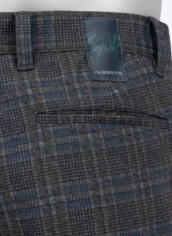 ALBERTO Golfhose Rookie, Regular Fit, Jersey, graublau-braun kariert^ Hosen|Hosen