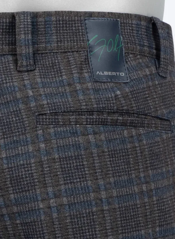 ALBERTO Golfhose Rookie, Regular Fit, Jersey, graublau-braun kariert^ Hosen|Hosen