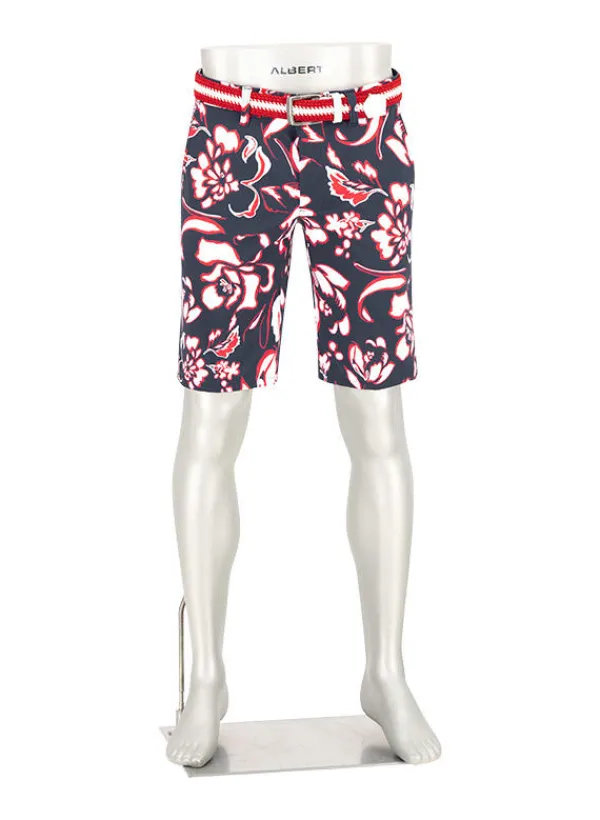 ALBERTO Golfshorts Earnie, Regular Fit, Mikrofaser, navy-rot gemustert^ Hosen|Hosen