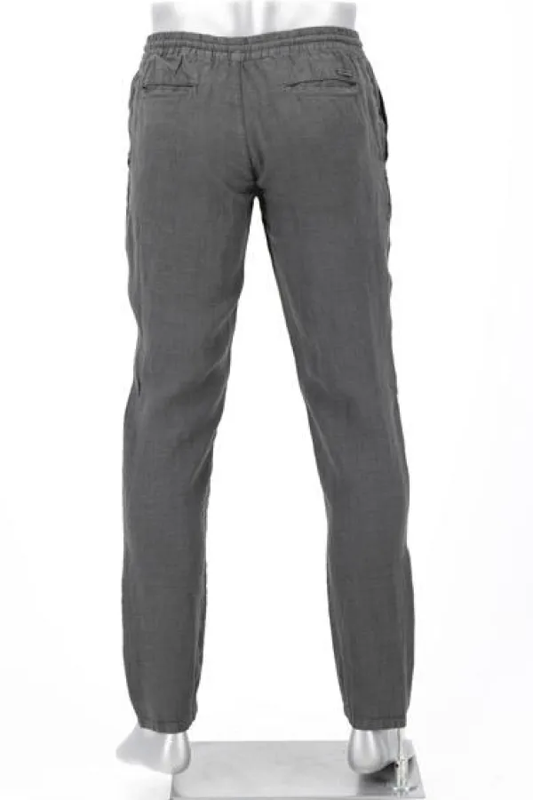 ALBERTO Hose House, Reines Leinen, dunkelgrau^ Smart Cotton|Hosen