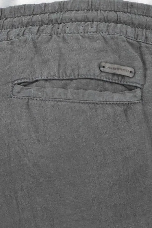 ALBERTO Hose House, Reines Leinen, dunkelgrau^ Smart Cotton|Hosen