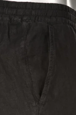 ALBERTO Hose House, Reines Leinen, schwarz^ Smart Cotton|Hosen