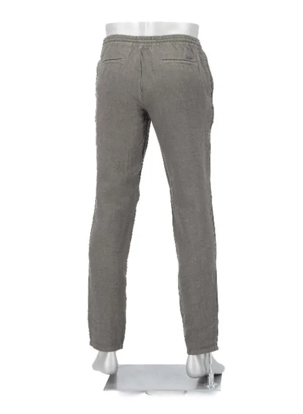 ALBERTO Hose House, Reines Leinen, graubraun^ Smart Cotton|Hosen