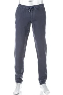ALBERTO Hose House, Reines Leinen, nachtblau^ Smart Cotton|Hosen