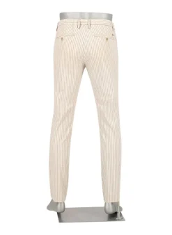 ALBERTO Hose Jump, Baumwolle-Leinen, beige-greige gestreift^ Hosen