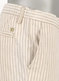 ALBERTO Hose Jump, Baumwolle-Leinen, beige-greige gestreift^ Hosen