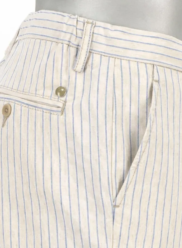 ALBERTO Hose Jump, Baumwolle-Leinen, ecru-blau gestreift^ Hosen