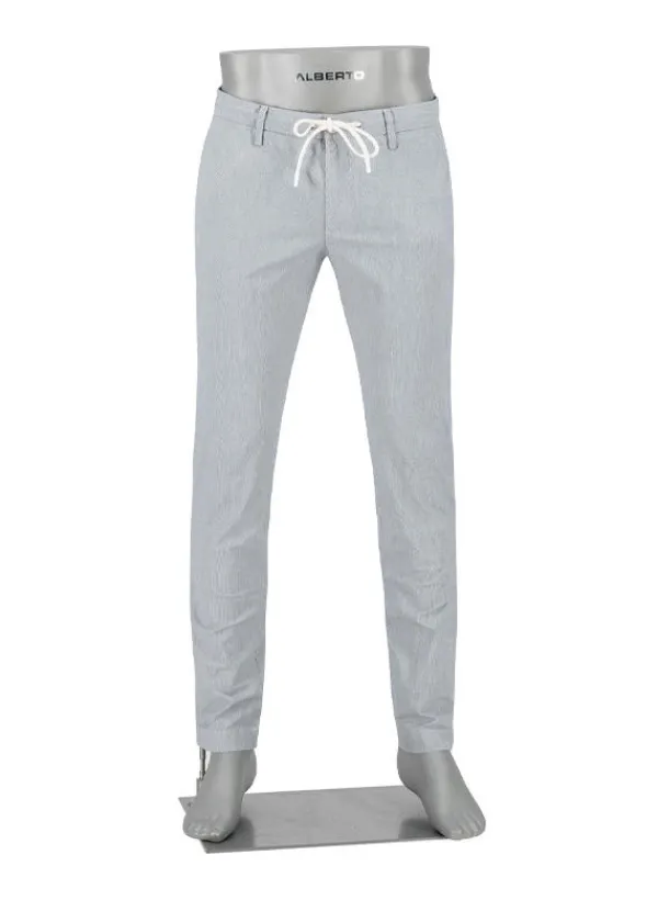 ALBERTO Hose Jump, Slim Fit, Baumwolle, grau gestreift^ Hosen|Chino