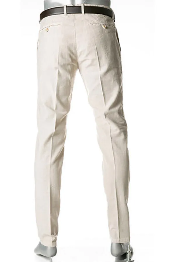 ALBERTO Hose Ken, Tapered Fit, Leinen, beige^ Hosen
