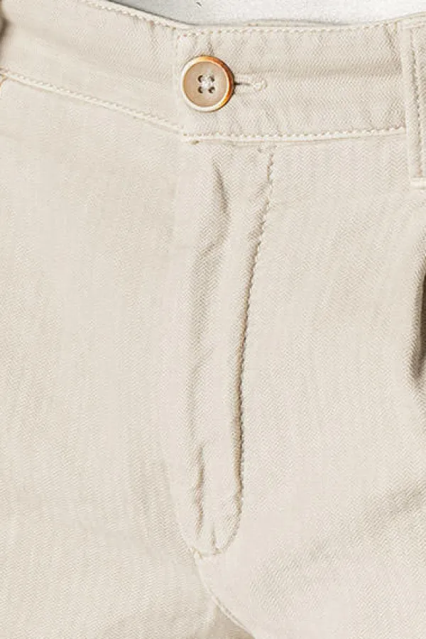 ALBERTO Hose Ken, Tapered Fit, Leinen, beige^ Hosen