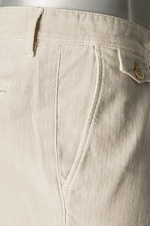 ALBERTO Hose Ken, Tapered Fit, Leinen, beige^ Hosen