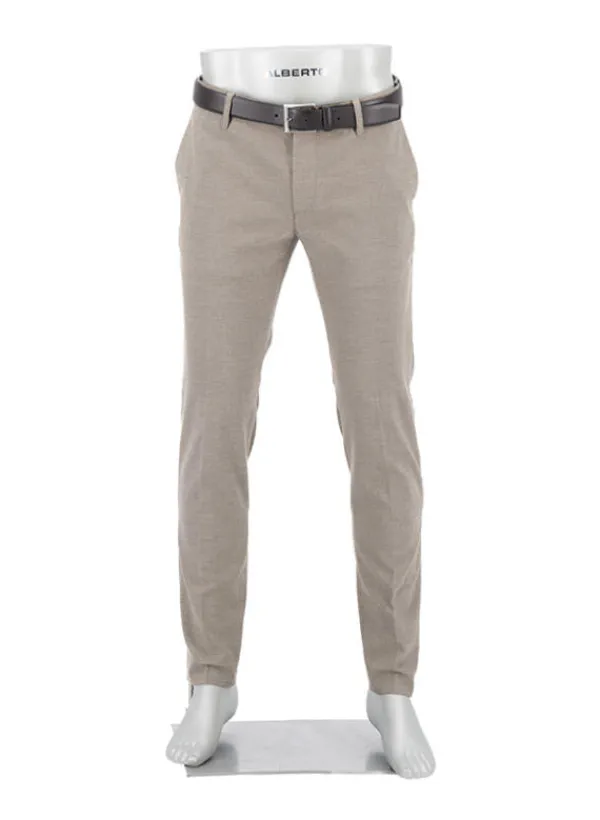 ALBERTO Hose Rob, Slim Fit, Baumwolle, braun meliert^ Hosen