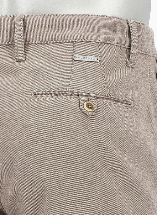 ALBERTO Hose Rob, Slim Fit, Baumwolle, braun meliert^ Hosen