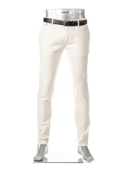 ALBERTO Hose Rob, Slim Fit, Baumwolle-Leinen, offwhite^ Alles Weiss|Smart Cotton