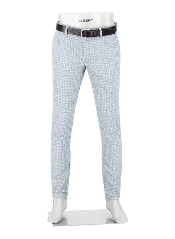 ALBERTO Hose Rob, Slim Fit, Jersey, hellgrau kariert^ Hosen