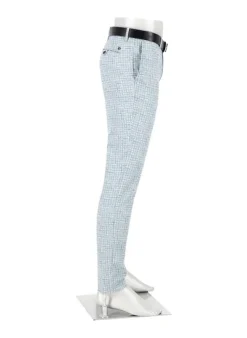 ALBERTO Hose Rob, Slim Fit, Jersey, hellgrau kariert^ Hosen