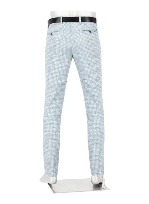 ALBERTO Hose Rob, Slim Fit, Jersey, hellgrau kariert^ Hosen