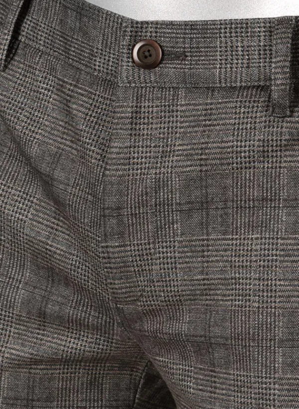 ALBERTO Hose Rob, Slim Fit, Jersey, braun-dunkelgrau kariert^ Dressy|Hosen