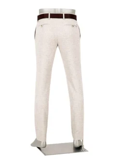 ALBERTO Hose Rob, Slim Fit, Jersey, taupe kariert^ Hosen