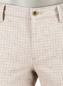 ALBERTO Hose Rob, Slim Fit, Jersey, taupe kariert^ Hosen