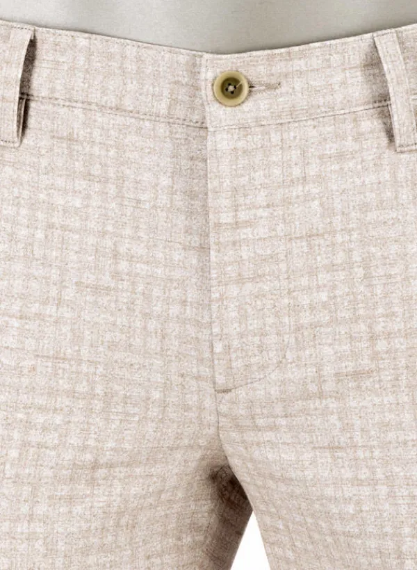 ALBERTO Hose Rob, Slim Fit, Jersey, taupe kariert^ Hosen