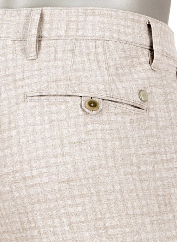 ALBERTO Hose Rob, Slim Fit, Jersey, taupe kariert^ Hosen