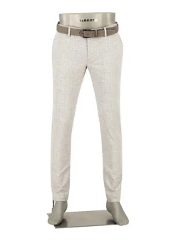 ALBERTO Hose Rob, Slim Fit, Jersey, hellgrau kariert^ Hosen