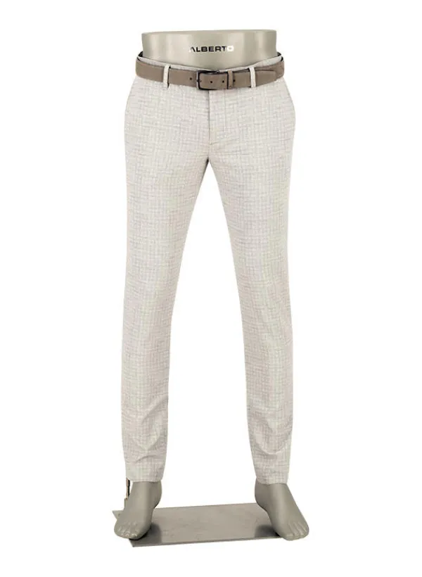 ALBERTO Hose Rob, Slim Fit, Jersey, hellgrau kariert^ Hosen