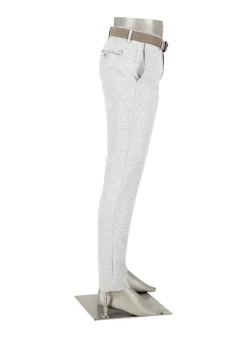 ALBERTO Hose Rob, Slim Fit, Jersey, hellgrau kariert^ Hosen