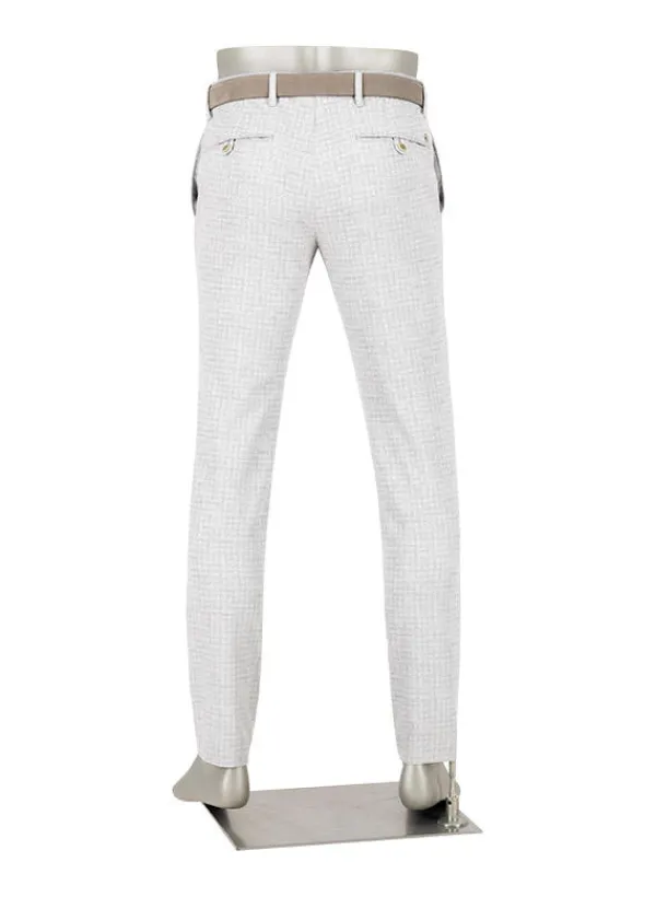 ALBERTO Hose Rob, Slim Fit, Jersey, hellgrau kariert^ Hosen