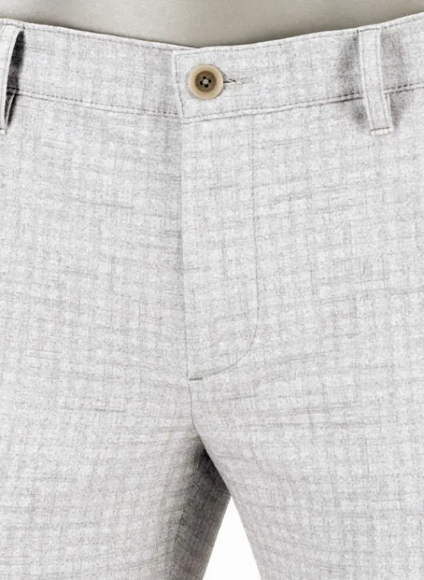 ALBERTO Hose Rob, Slim Fit, Jersey, hellgrau kariert^ Hosen